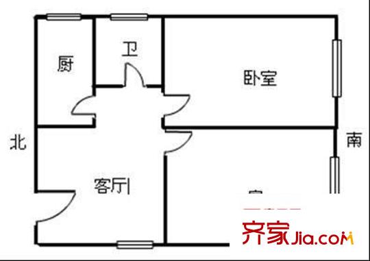 新世纪小区 2室 户型图