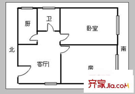 新世纪小区 2室 户型图