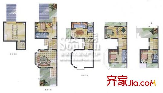 天賜良園戶型圖高層C戶型 4室2廳4衛(wèi)1廚
