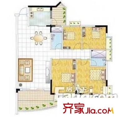 恒茂瑞都新苑 四居室户型图