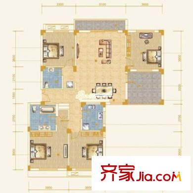 新世纪小区 4室 户型图