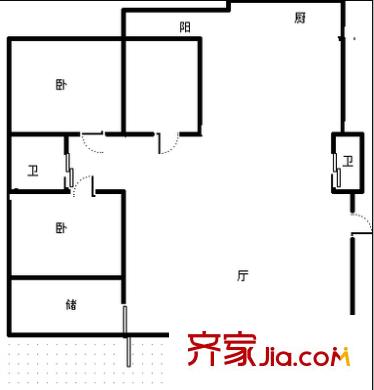 新世纪小区 3室 户型图