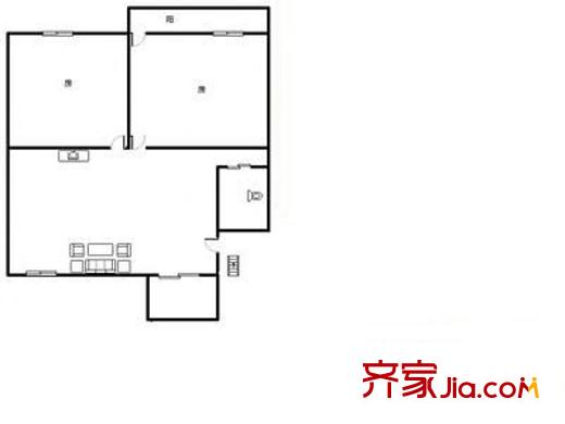 湖东家园 2室 户型图