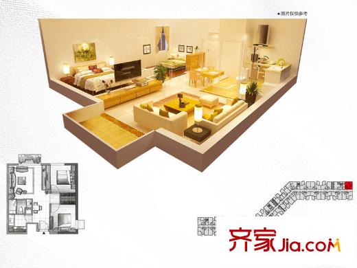 聯(lián)發(fā)廣場戶型圖公寓C1戶型（售完） 1室1廳1衛(wèi)1廚