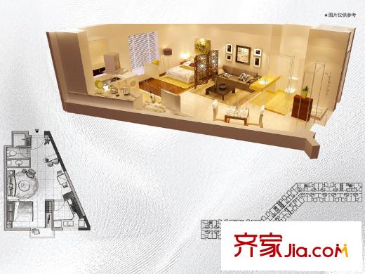 聯(lián)發(fā)廣場戶型圖公寓A4戶型（售完） 1室1衛(wèi)1廚