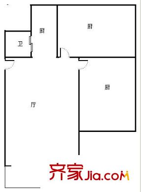 青山湖小区 2室 户型图