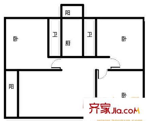 龍江花園 3室 戶型圖