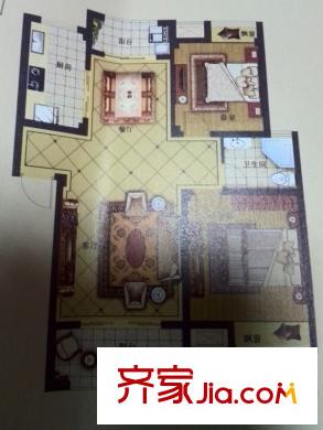 银河城D区幸福里组团多层33#楼A1户型 2室2厅1卫1厨