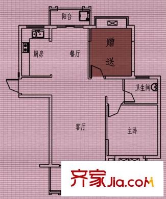 豐源淳和二期6#、7#高層戶型 1室2廳1衛(wèi)1廚