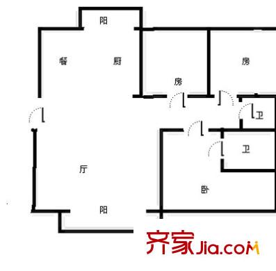 江信國際花園 3室 戶型圖