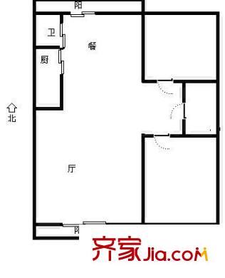 金域名都 2室 户型图