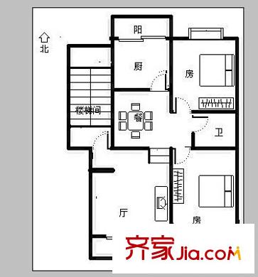 青春家园 2室 户型图