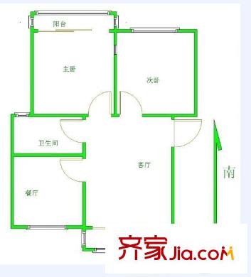 青春家园 3室 户型图