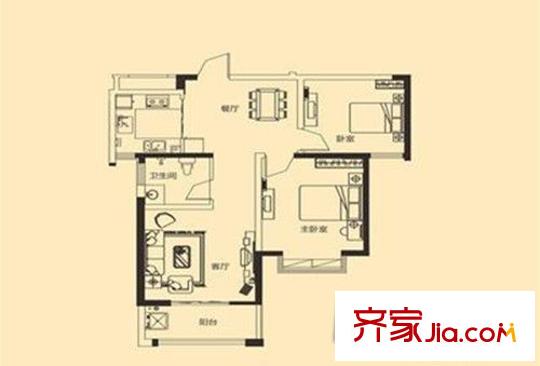 绿都丹石街区 2室 户型图