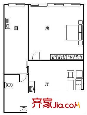 金域名都 1室 户型图