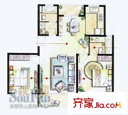 青春家园 3室 户型图