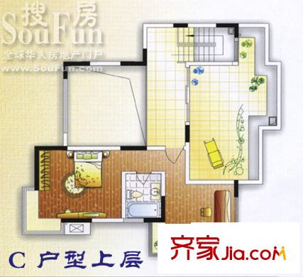 陽光楓情戶型圖一期高層2號樓復(fù)式C戶型下層 3室2廳2衛(wèi)1廚