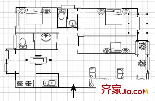 博泰江濱威尼斯 3室 戶型圖