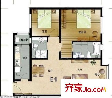 博泰江濱威尼斯 2室 戶型圖