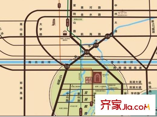 绿都丹石街区交通图区位示意图