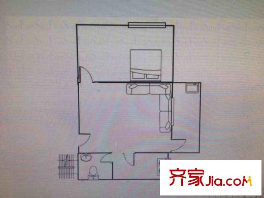 洪城時代廣場 1室 戶型圖
