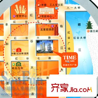 洪城時代廣場交通圖