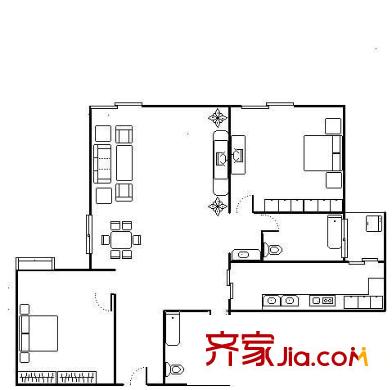 鹿平方米名居 1室 戶型圖