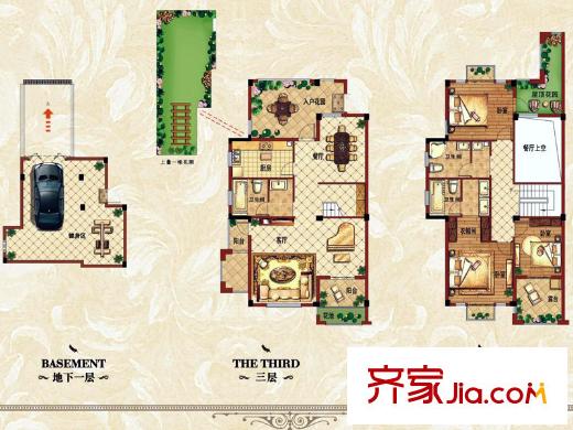 銀億上尚城三期邊套.上層疊拼B戶(hù)型 3室2廳3衛(wèi)1廚