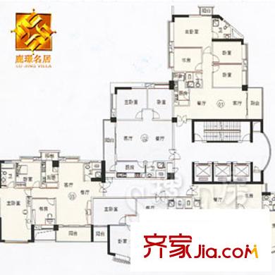 鹿平方米名居戶型圖一期高層P棟K戶型 3室2廳1衛(wèi)1廚
