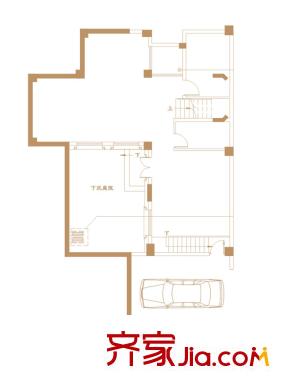 綠地海域香廷戶型圖一期獨(dú)院別墅L戶型地下室 5室4廳4衛(wèi)2廚