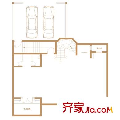 綠地海域香廷戶型圖一期寬院別墅I戶型地下室 5室2廳5衛(wèi)1廚