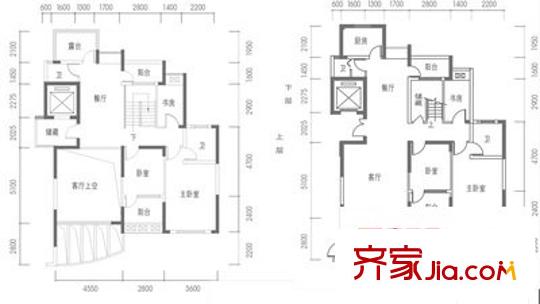 紅谷世紀花園 5室 戶型圖