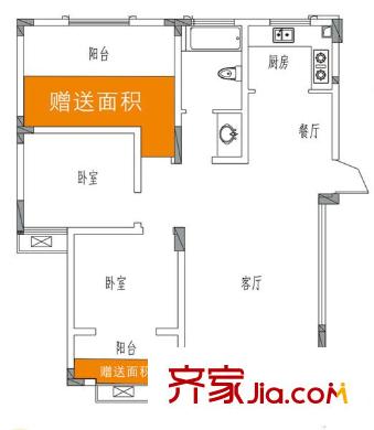 保集半島戶型圖多層E‘戶型兩房兩廳一衛(wèi) 2室2廳1衛(wèi)1廚