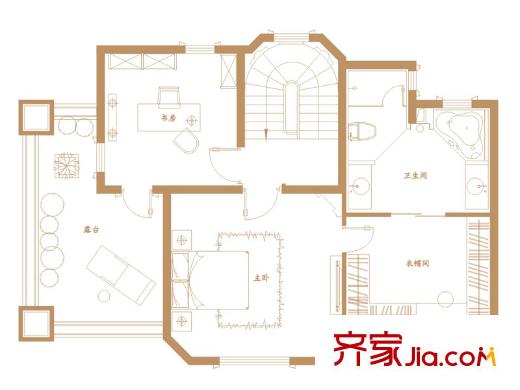 綠地海域香廷戶型圖一期寬院別墅I戶型三層 5室2廳5衛(wèi)1廚