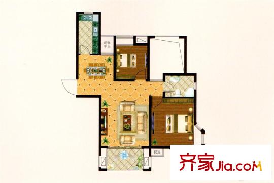 幸福時光G3戶型 2室2廳1衛(wèi)