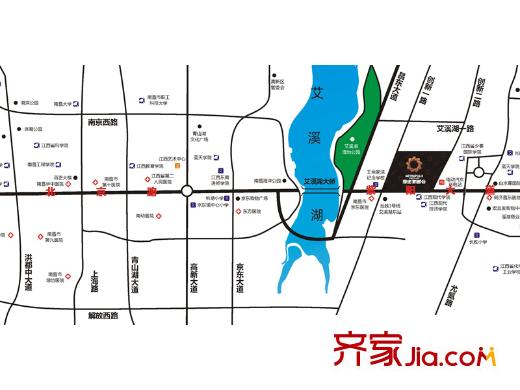 綠地新都會(huì)交通圖區(qū)位示意圖