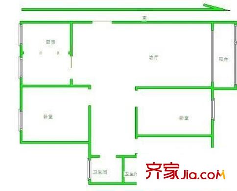 文博民丰东苑户型图3室 户型图 3室2厅2卫1厨