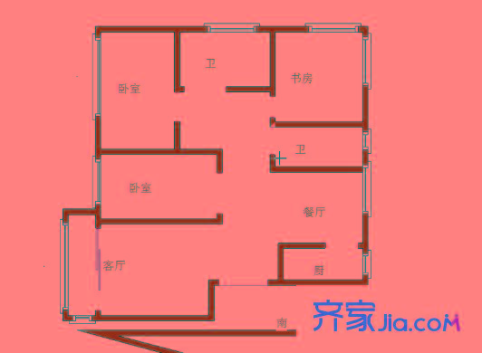 文博民丰东苑 3室 户型图