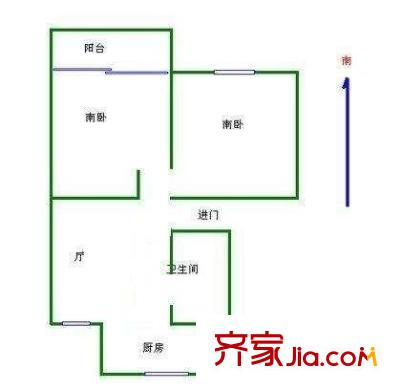 塘泾新村户型图2室 户型图 2室2厅1卫1厨