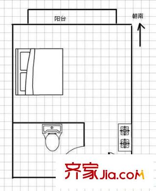 新藕苑 1室 户型图