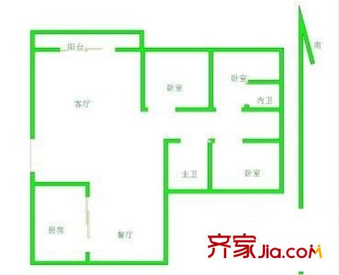 文博民丰东苑户型图3室 户型图 3室2厅2卫1厨