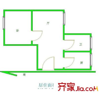 塘泾新村户型图1室 户型图 1室1厅1卫1厨