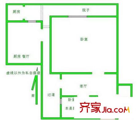 惠盛路小区 1室 户型图