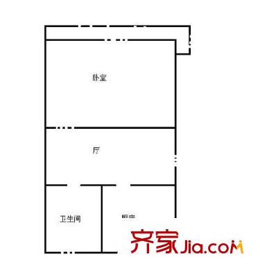 惠盛路小区 1室 户型图