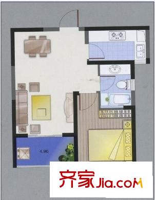 建乐家园户型图1室 户型图 1室1厅1卫1厨