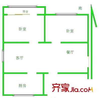 建乐家园户型图2室 户型图 2室2厅1卫1厨