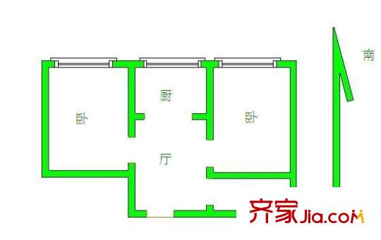 上蒋巷户型图2室 户型图 2室2厅1卫1厨