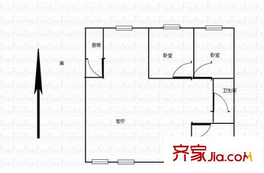红星苑户型图1室 户型图 1室1厅1卫1厨