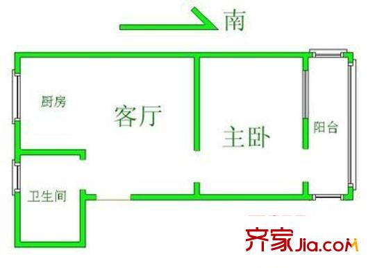 大丁佳苑户型图1室 户型图 1室1厅1卫1厨