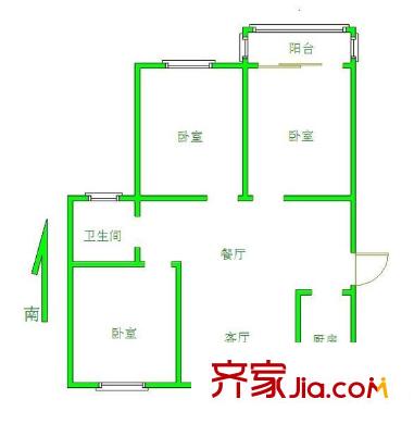红星苑户型图3室 户型图 3室2厅1卫1厨